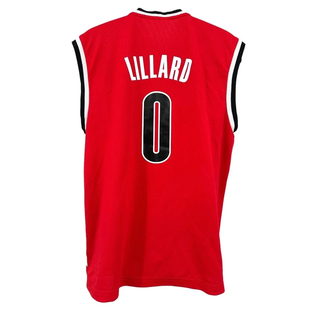 RIP CITY ADIDAS NBA Portland Trail Blazers Lillard Red Jersey Tank Mens Medium